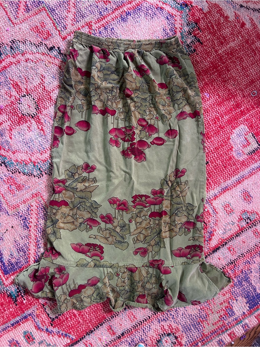Vintage floral fairycore Midi Skirt